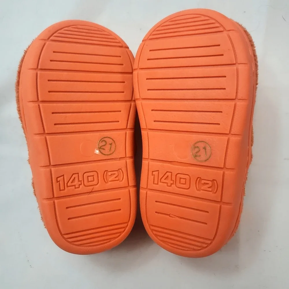 Plush Slippers Dinosaur House Shoes ● Toddler-Girls/Boys Orange ● Size‎ 7